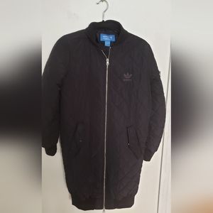 Adidas long bomber jacket.